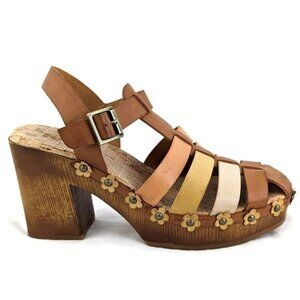 KORKS Kork-Ease Willow Brown Strappy Chunky Heel Platform Sandals Size 7M